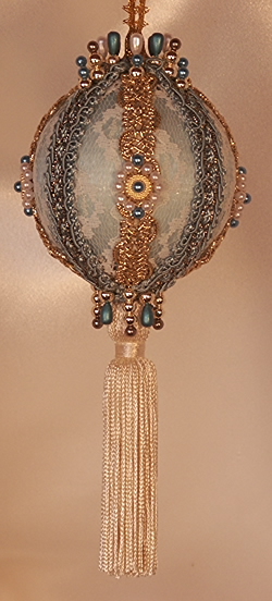 Mint and gold Victorian tasseld Christmas Tree Ornament